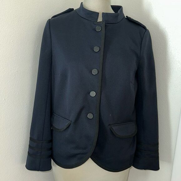 Marc by Marc Jacobs navy Normandy blue jacket blazer medium m tan - Picture 1 of 8